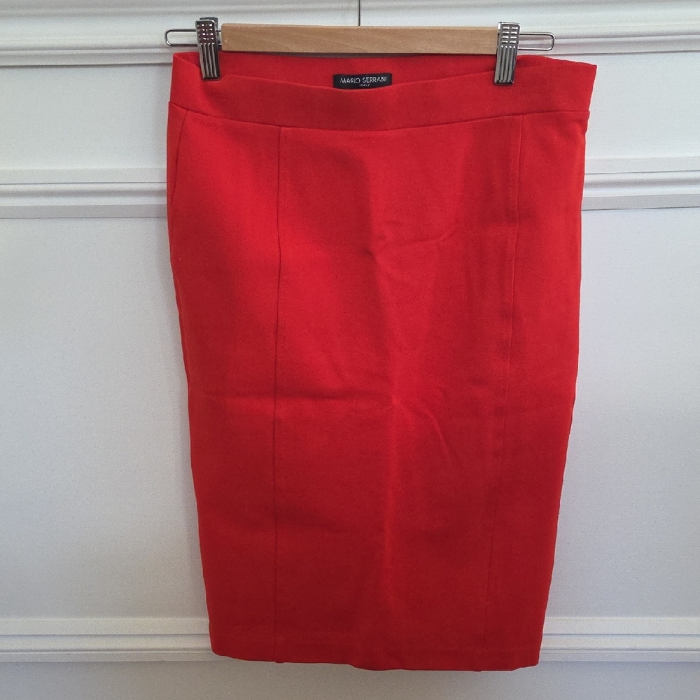 Mario Serrani Vibrant Red Pencil Skirt